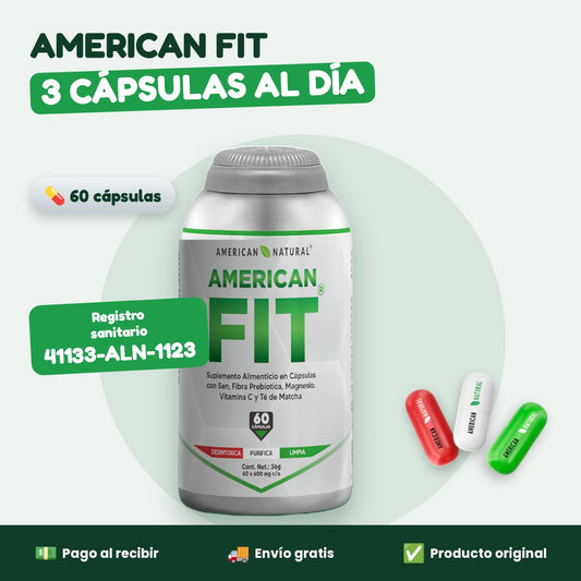 American Fit 60 cápsulas, registro sanitario 41133-ALN-1123