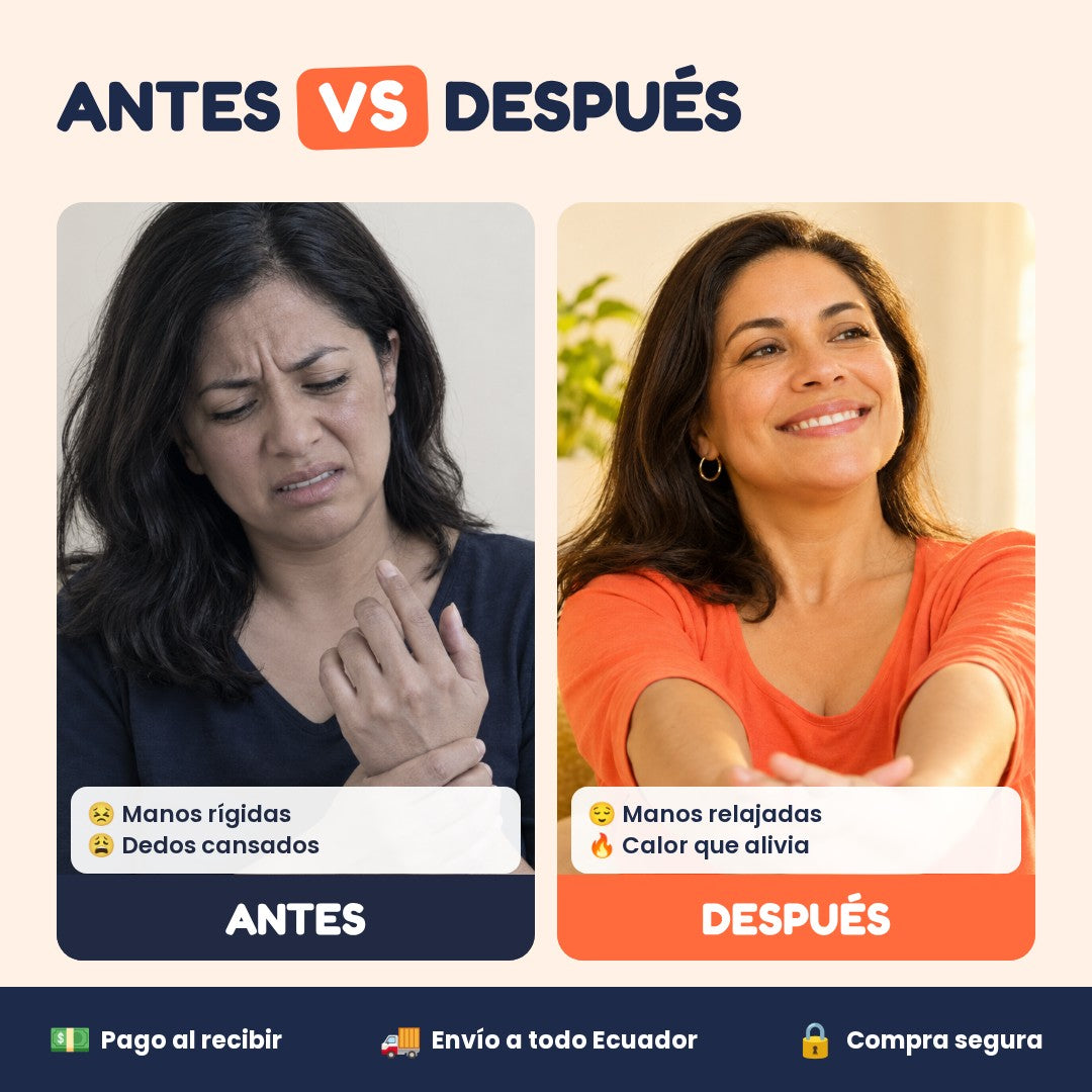 Antes vs después de usar el masajeador